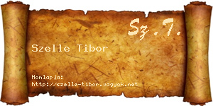 Szelle Tibor névjegykártya